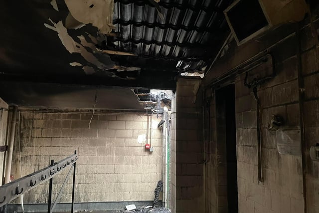 The damaged caused by the deliberately started blaze is significant throughout the building.