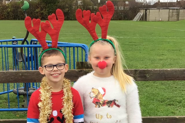 Durrington Infant and Junior School pupils supported Chestnut Tree and St Barnabas House hospices by taking part in a one-mile sponsored Reindeer Run.