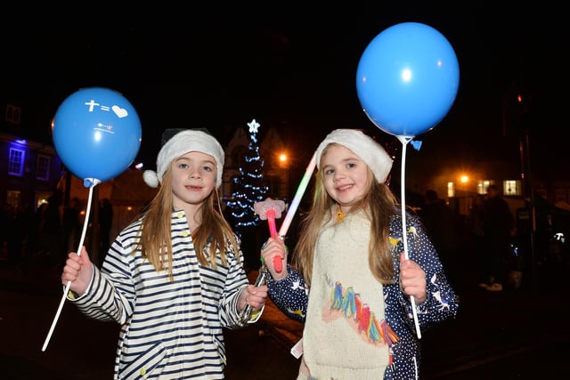 Isabelle Upton, 7, and Phoebe Upton, 5, during the Christmas Fair.