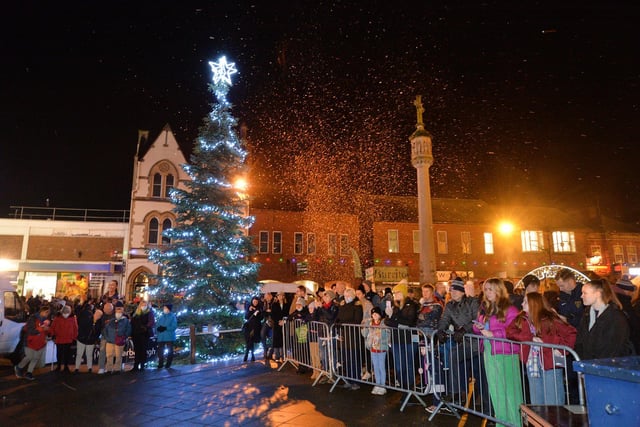 Snow on the Square during the Christmas Fair.