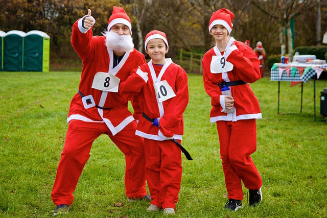 Runners at the Santa Fun Run to benefit Katharine House Hospice at Spiceball Park in Banbury on Sunday December 5 (Image from David Fawbert photography)