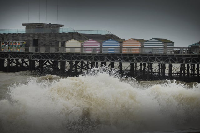 Hastings seafront during high tide as Storm Barra arrived, Dec 7. SUS-210712-131444001