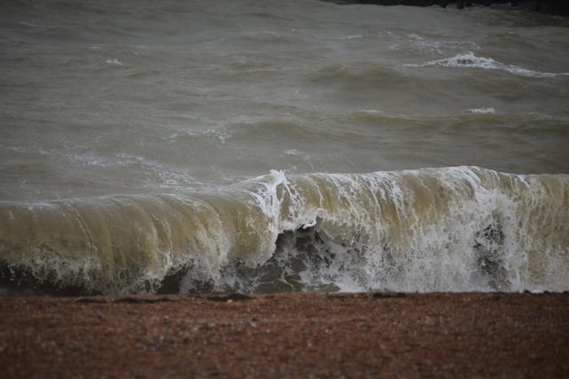Hastings seafront during high tide as Storm Barra arrived, Dec 7. SUS-210712-131551001