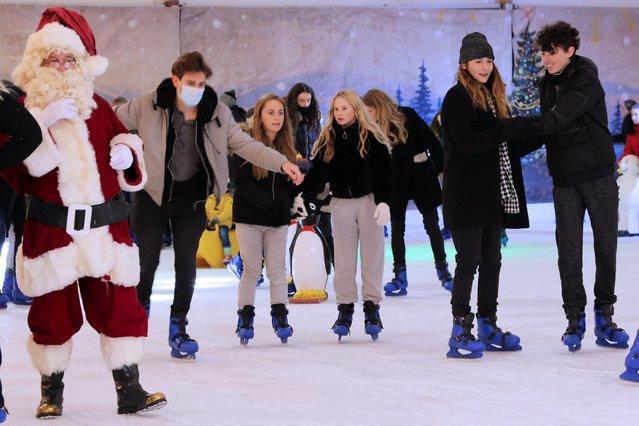 Ice Skating on The Prom is back at the Regis Centre car park until Sunday, January 2. Along with Christmas market huts,  a German style swing grill and a bar. 
Picture: Neil Cooper.