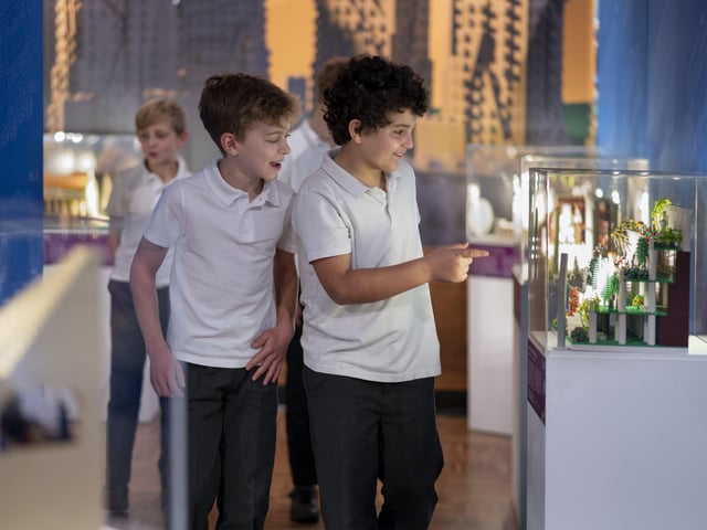 Delighted youngsters enjoy the exhibition
