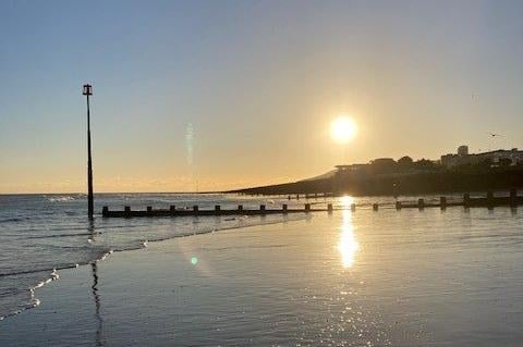 "Tranquil, but a tad on the cold side," said Karen Bailey, who took this shot of Eastbourne beach at low tide with an iPhone. SUS-210812-105247001