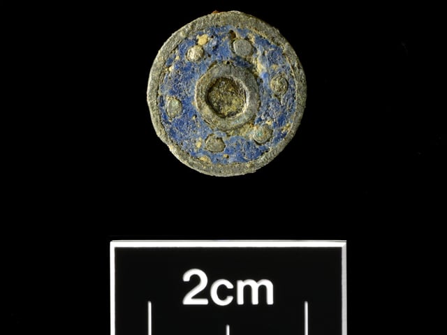 Roman enamelled copper-alloy plate brooch#3 Picture: Albion Archaeology & Adam Williams