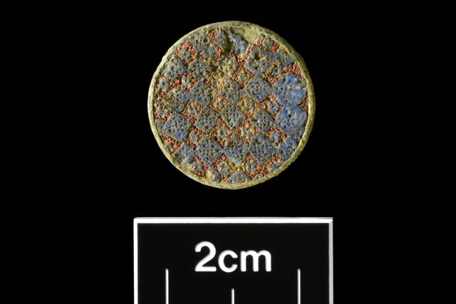 Roman enamelled copper-alloy plate brooch#1 Picture: Albion Archaeology & Adam Williams