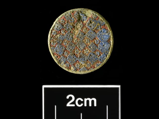 Roman enamelled copper-alloy plate brooch#1 Picture: Albion Archaeology & Adam Williams