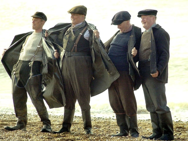 Various photos during the filming of Foyles War in Hastings. Photos from our archives during 2002-2006. SUS-211115-140028001