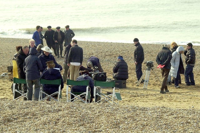 Various photos during the filming of Foyles War in Hastings. Photos from our archives during 2002-2006. SUS-211115-135825001