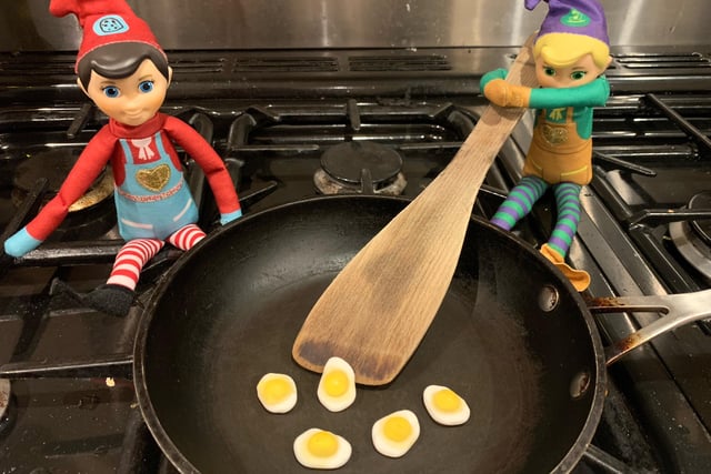 These elves were cooking up a feast over night.