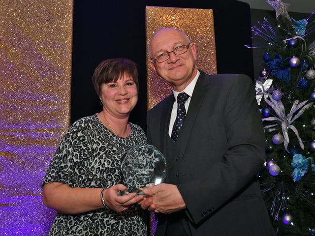 Pride in Peterborough Awards 2021.  Key Worker of the Year winner  Rob Giffen with Mark Edwards EMN-210712-234636009