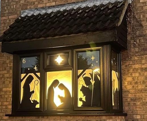 Window number 6 shows this wonderful display of the Nativity.