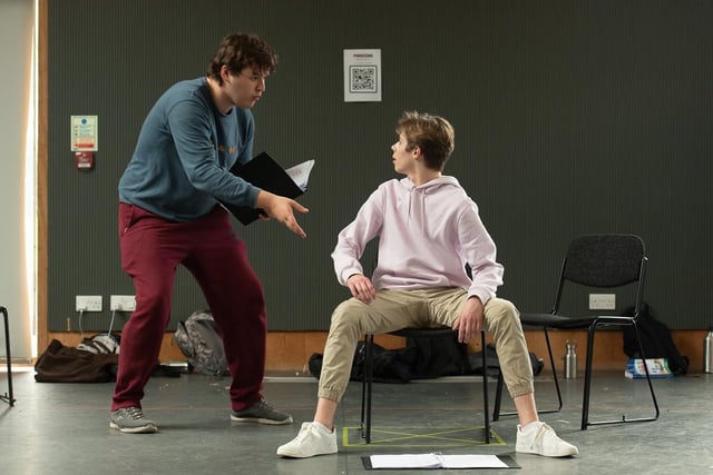 Jack Campbell & Alex Webb in rehearsal for CFYT's Pinocchio