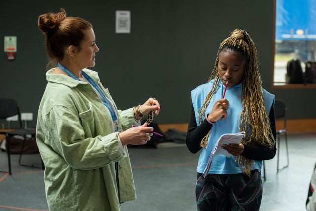 Director Bobby Brook and Funmi Ajayi in rehearsal for CFYT's Pinocchio 2021 (C) Richard Gibbons