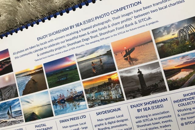 The calendar explains that all photos were taken by local people for the Enjoy Shoreham By Sea photo competition