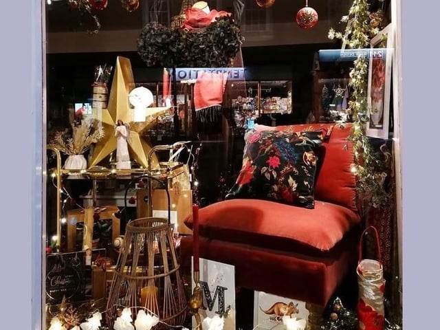 A more traditional festive themed window