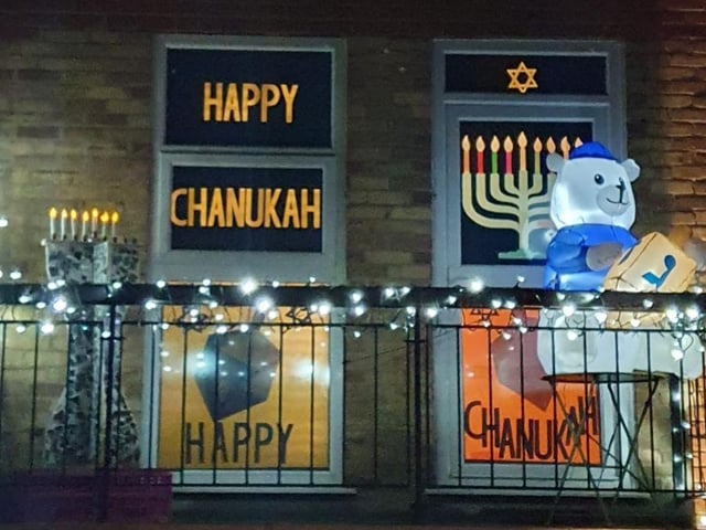 A Happy Chanukah window
