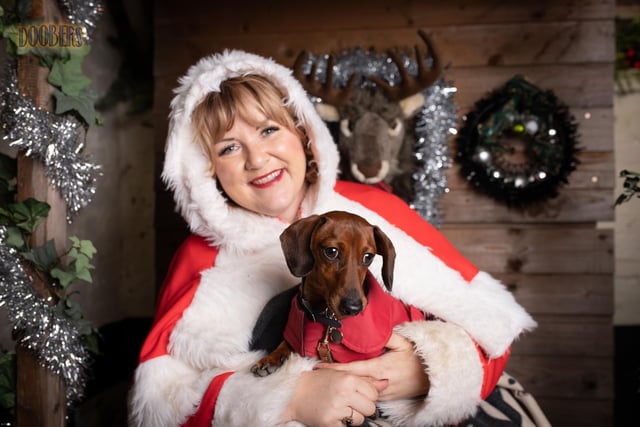 Mother Christmas and her Elf hosted Secret Santa presents for the dachsies