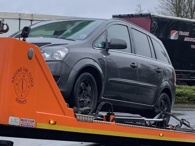 This uninsured car was being driven above the speed limit on the A1 in Peterborough. Reported and seized.