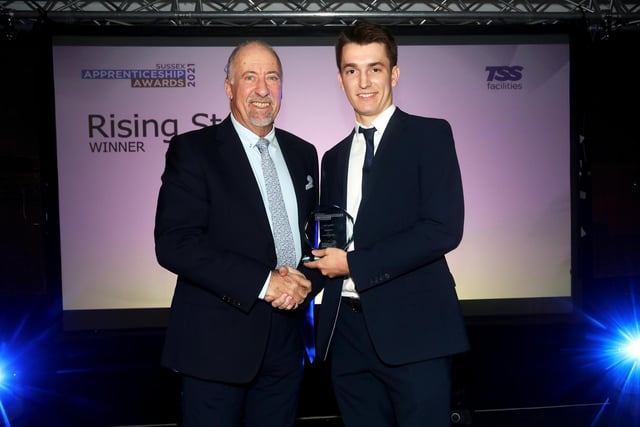 James Hinton won the Rising Star award, sponsored by TSS Facilities. 
James studies at the University of Chichester, for a BSc (Hons) Digital and Technology Solutions – Degree Apprenticeship. 
He attends University one day a week, while working at Roche Diagnostics.