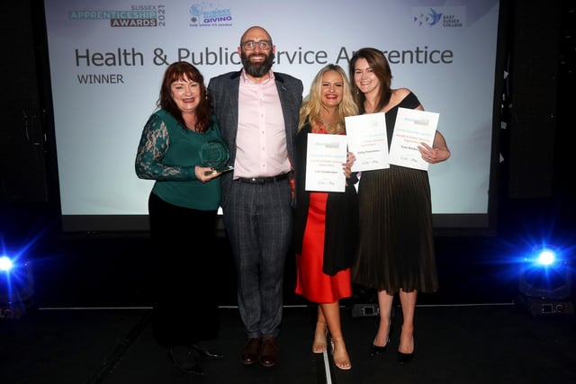 Fiona Wilson (Left) won the Health & Public Service Apprentice of the Year. 
Fiona is a support time recovery worker within the Forensic Healthcare Care Delivery Service and has recently completed her Lead Adult Care Worker Level 3 apprenticeship.