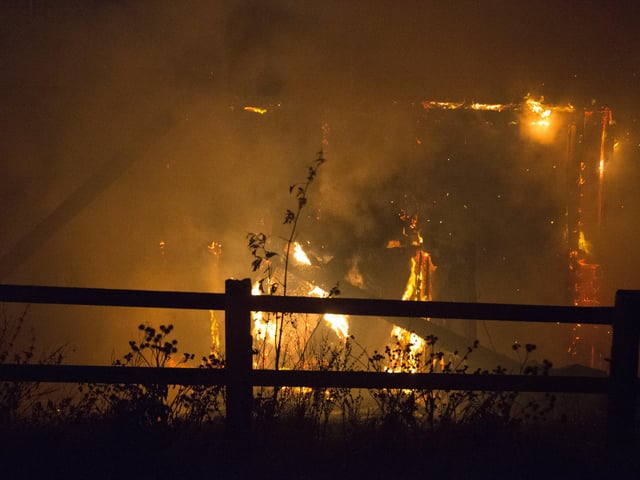 A fire broke out at an agriculture building in North End Road, Yapton. Photo: Eddie Mitchell SUS-211112-160258001