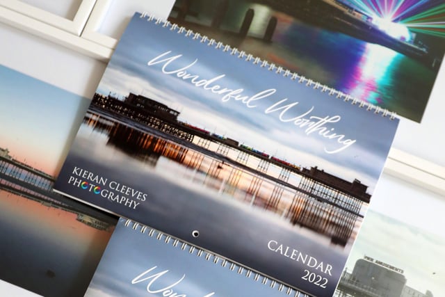 Worthing freelance photographer Kieran Cleeves has created a Wonderful Worthing 2022 Calendar that consists of 13 of his photos taken around the town. They are being sold online and and at a Christmas market stall at Level 1 in December. SUS-211212-103908001