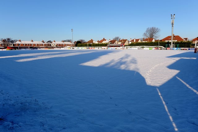 Worthing Football Ground in Woodside Road, Worthing, under four inches of snow on Saturday, December 19, 2009. Picture: Stephen Goodger W51133H9