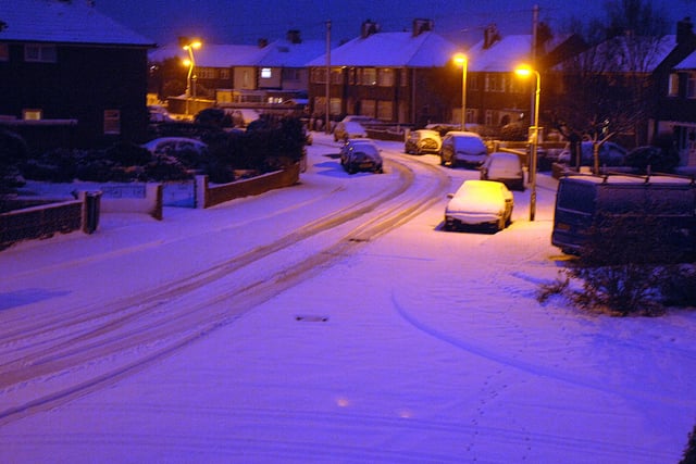 The snowy scene that greeted Ely Road residents at 6.30am on Friday, December 18, 2009. Picture: Malcolm McCluskey W51140H9