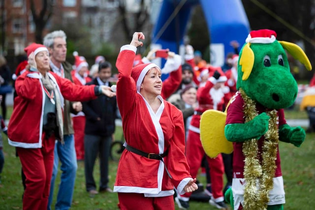 Hundreds of Santas take on a fancy dress fun run at Northampton's Racecourse on Sunday December 12. Photo: Kirsty Edmonds.