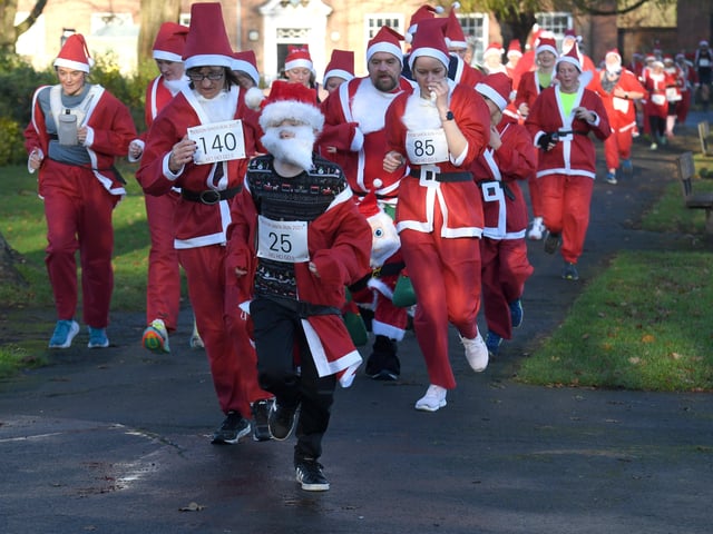 It was a sunny December day for the Santas
