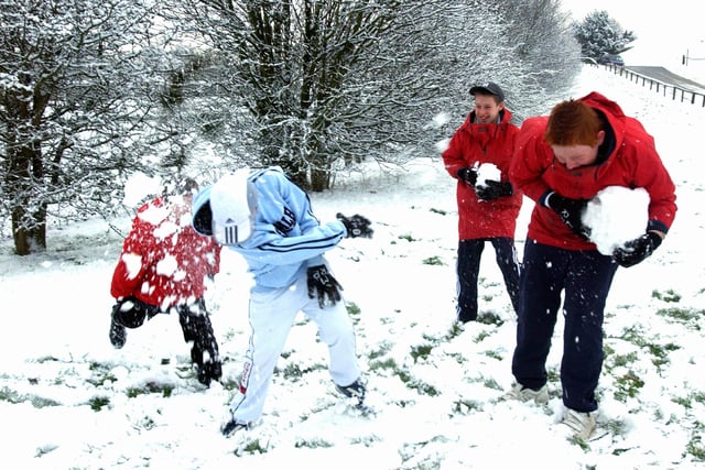 Youngsters enjoying the snow on the Trundle on January 24, 2007. Picture: Kate Shemilt
