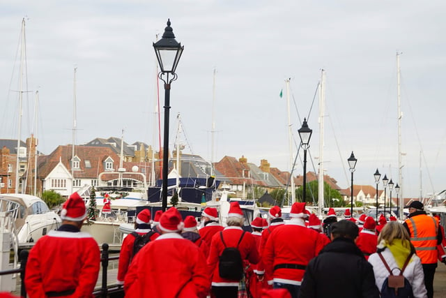 Rotary Club of Sovereign Harbour's Santa walk 2021. Picture from Ellethea Bay SUS-211213-160435001
