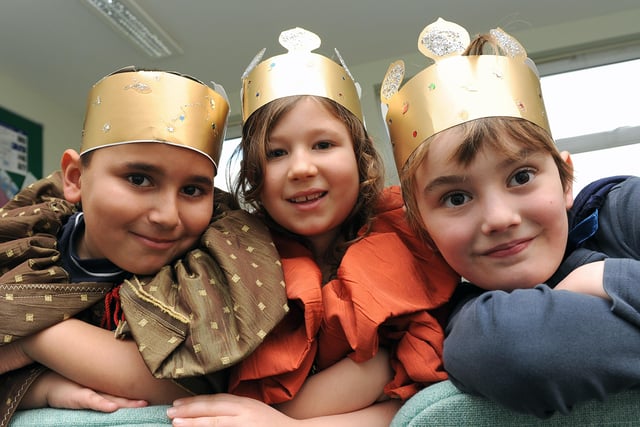 The three kings from the Nativity at English Martyrs Catholic Primary School in 2008. Picture: Stephen Goodger W49309H8