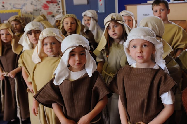 The shepherds from Goring First School's Nativity in 2008. Picture: Stephen Goodger W49198H8