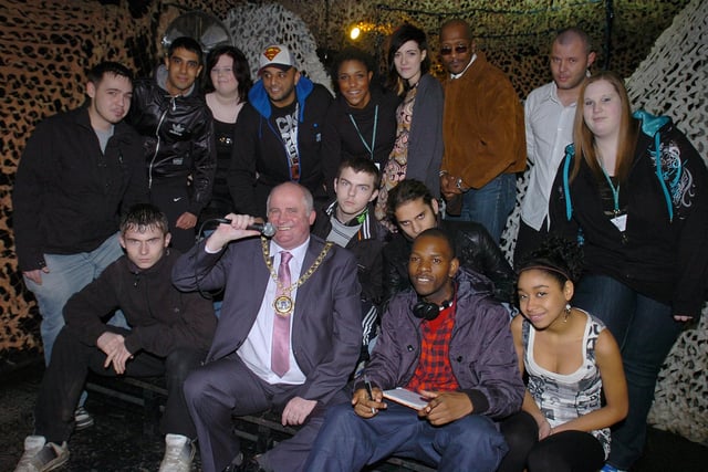 Then city Mayor Keith Sharp meets young people and support staff on the Leap Forward programme.