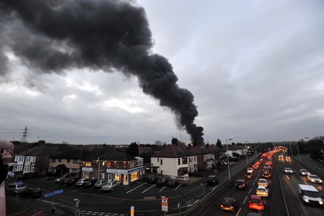 A fire broke out at Potter and Moore on Lincoln Road, Werrington. Many fire crews attended the scene with police closing off local access points as members of the public gathered to watch the inferno. As seen from the footbridge of Lincoln Road in Walton in 2010.
