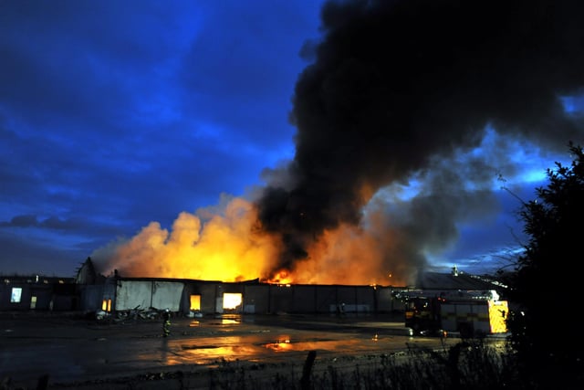 Anlother image of the firethat  broke out at Potter and Moore on Lincoln Road, Werrington.