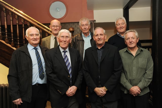Ross Martin, George Humphrey, Keith Boyer, Tony Nash, Paul Hennis, John Hibbert and Jeff Brothers pictured at the Bull Hotel in Westgate during their Lincoln Road Football Team reunion.