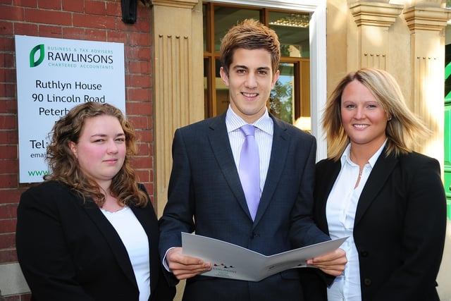 Michelle Deller, Sam Wilson and Natalie Best from Rawlinson's at Lincoln Road, when they became members of the Association of Chartered Accountants in 2010.