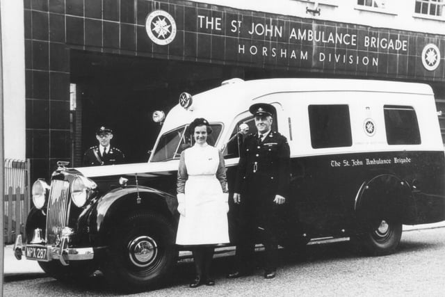 The new ambulance in Horsham pictured in the 1950s