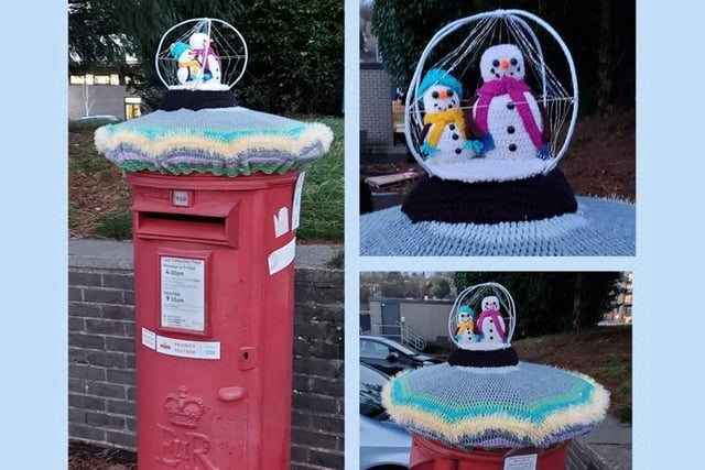 Some snowman postbox toppers