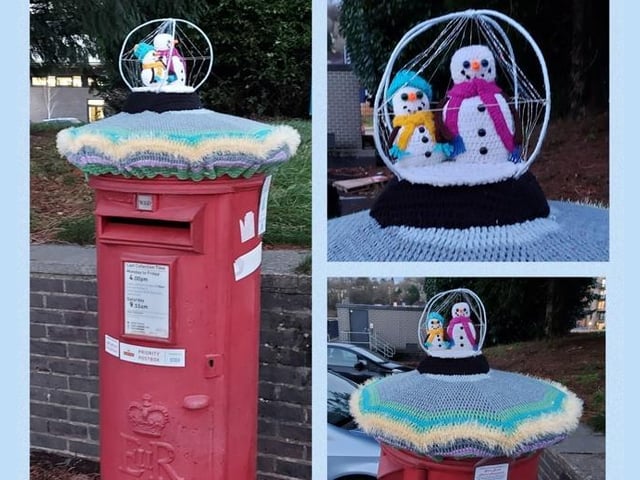 Some snowman postbox toppers