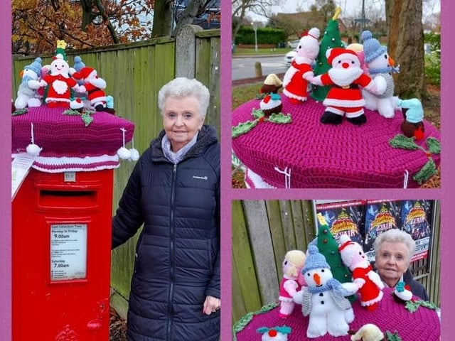 A very festive postbox topper