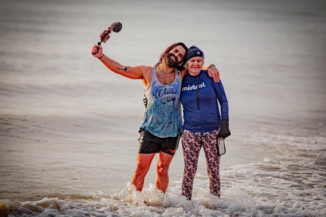 Graham Cullis and Hope Louise (co-founders of Pevensey Plungers). Photo by Anna Piskor. SUS-211216-140134001