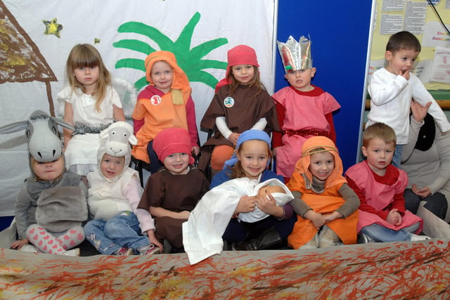 Children at Lillybets Pre-School performing their first Nativity. Picture: Malcolm McCluskey W51038H10