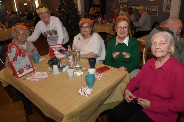 Joining the party are (from left) Doreen, Syne Hills Care Home resident, Maureen Shaw - escort, Josie Coles, Jean Sweeny, and Dot, Syne Hills Care Home resident.