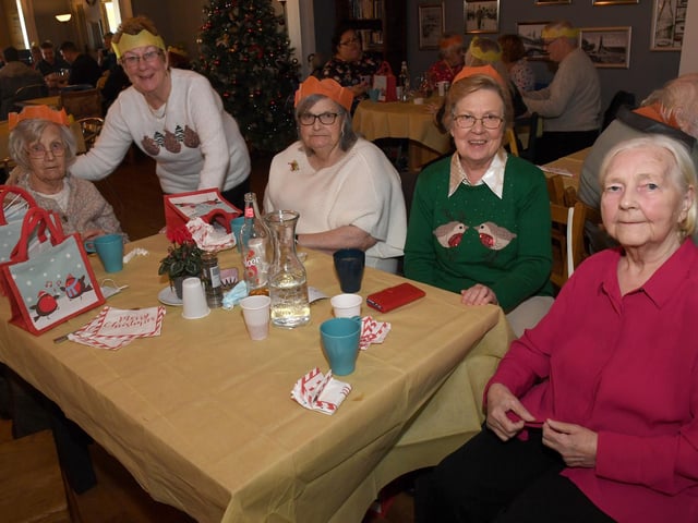 Joining the party are (from left) Doreen, Syne Hills Care Home resident, Maureen Shaw - escort, Josie Coles, Jean Sweeny, and Dot, Syne Hills Care Home resident.